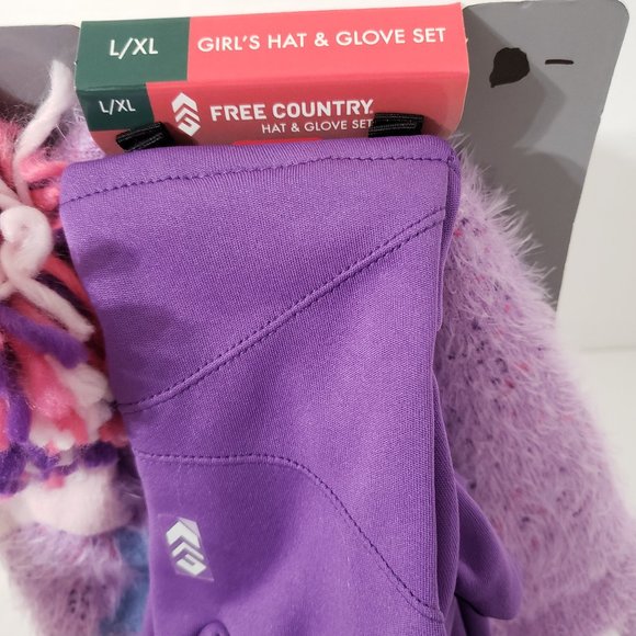 Girls Purple Hat & Glove Set Free Country Size Large/XL New With Tags NWT - Picture 5 of 6